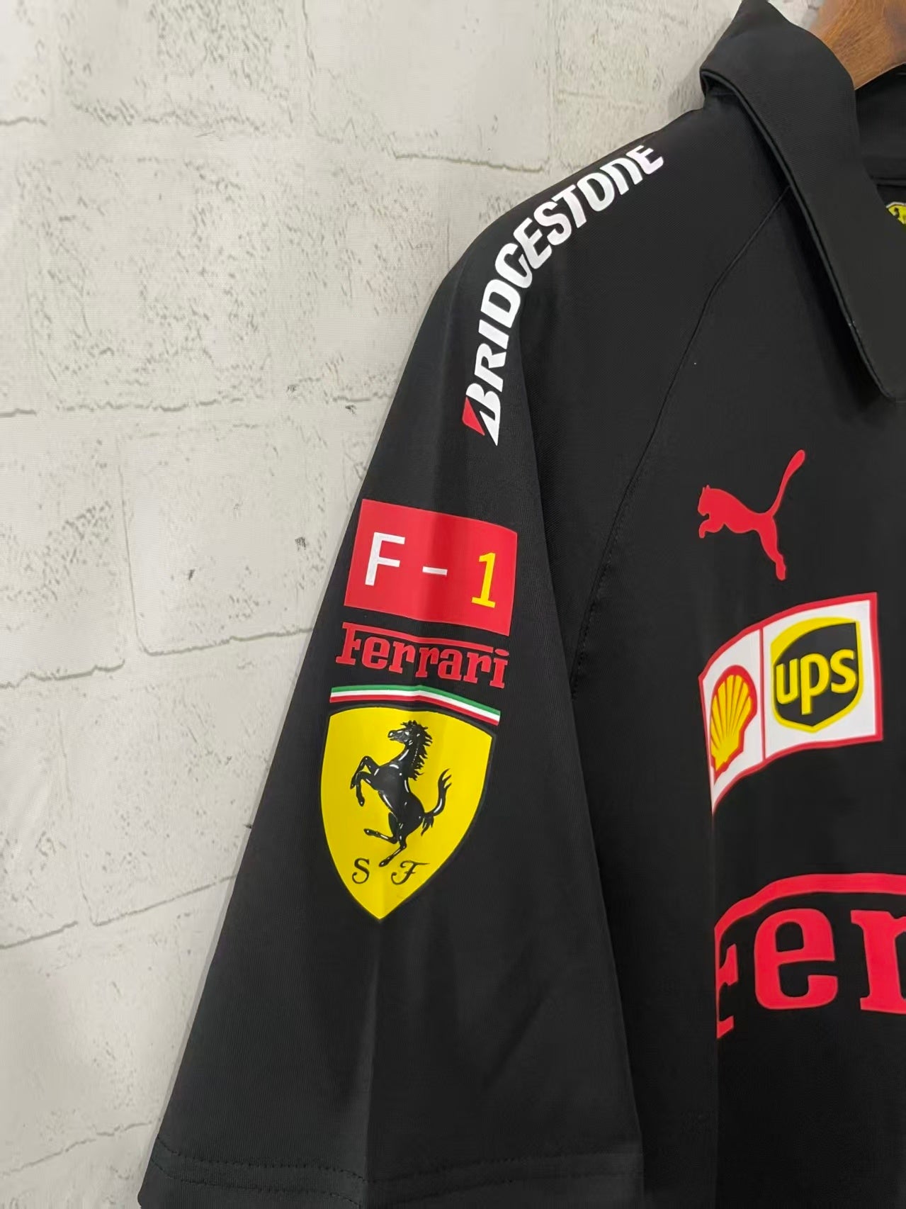 FERRARI black polo shirt