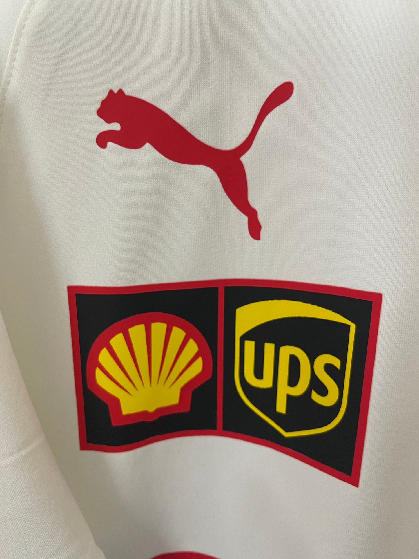 FERRARI white polo shirt