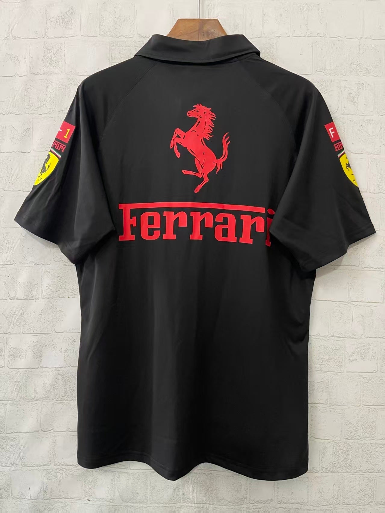 FERRARI black polo shirt